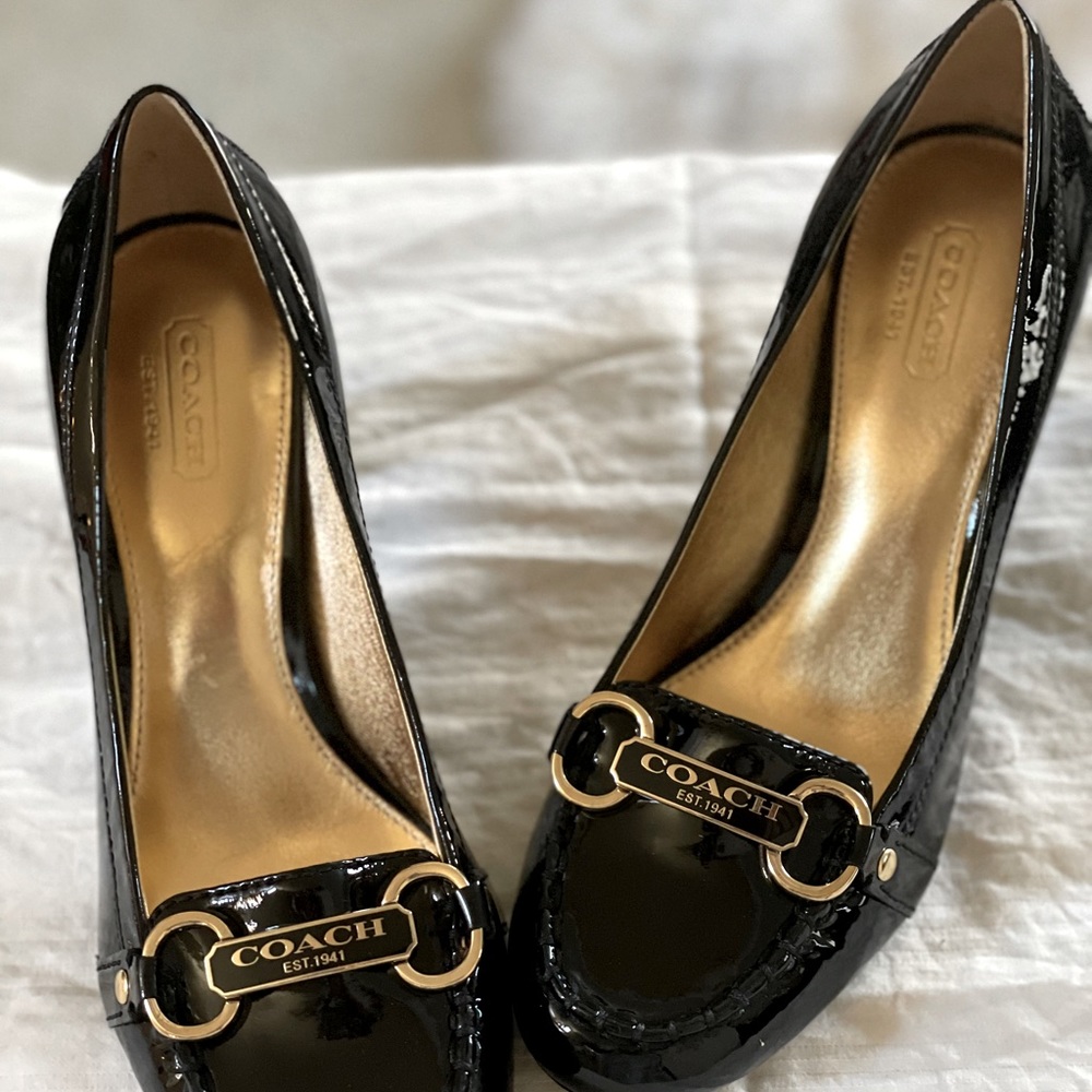 Coach Black Patent Leather Women's Shoes